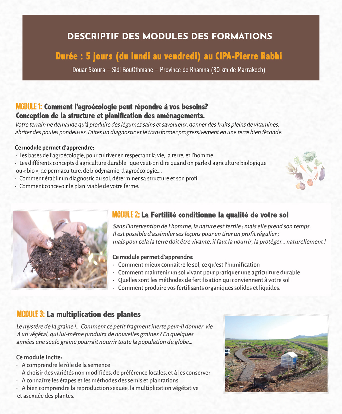 Affiche Semaine Agroecologique au cipa pierre rabhi