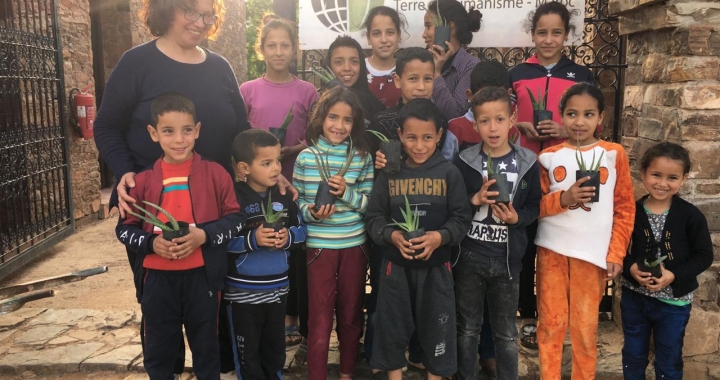Atelier de sensibilisation au jeux pour les enfants de Douar Skoura, le 6 avril 2021 au CIPA-Pierre Rabhi